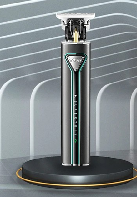 Тример-машинка акумуляторна для стриження волосся й бороди VGR V-009 (4 насадки) Чорний Київ - фото 9