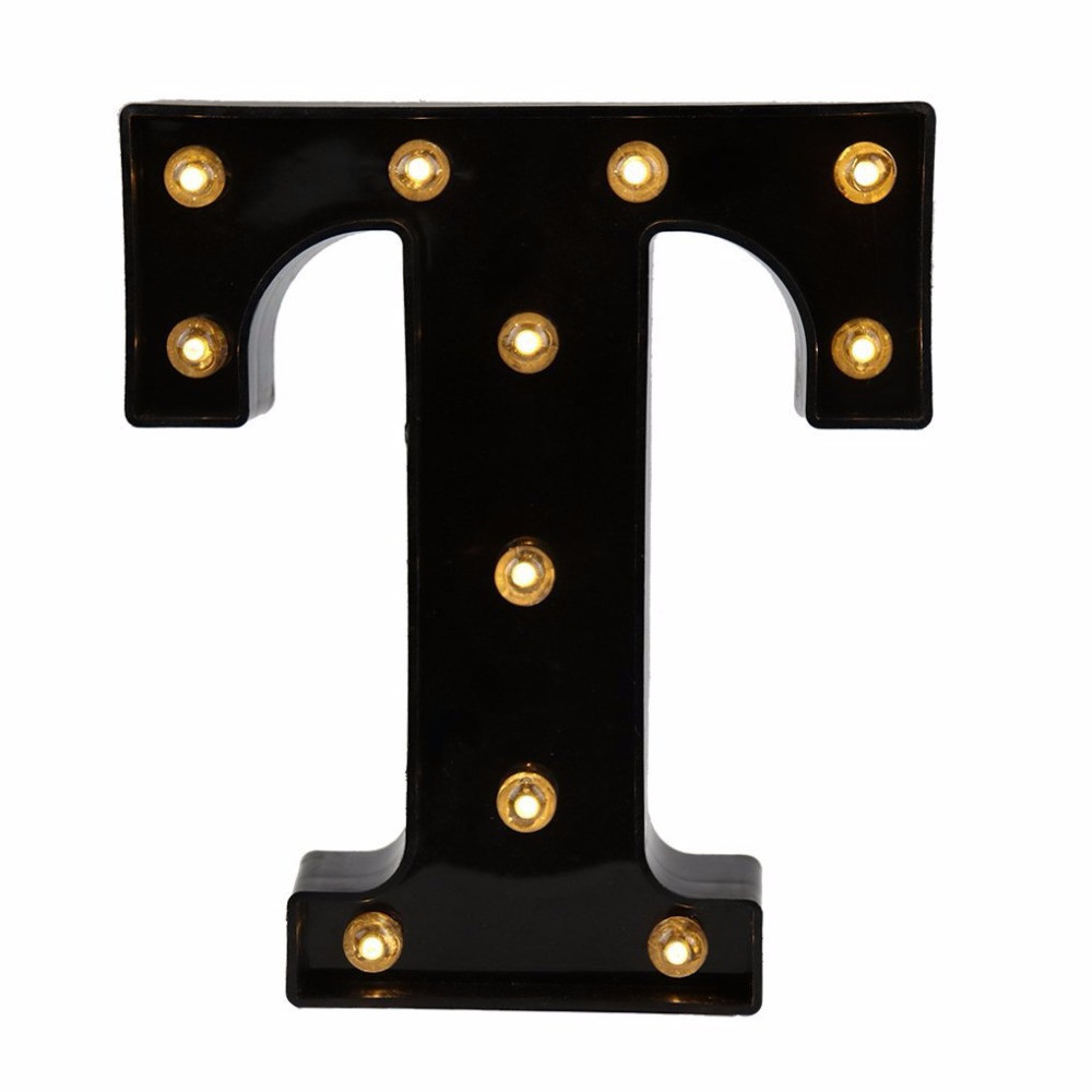 Буква с подсветкой T объемная маленькая 22 на 19 см черный Киев - изображение 1