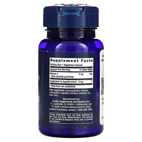 L-ерготіонеїн Life Extension Essential Youth L-Ergothioneine 5 мг 30 капс Київ