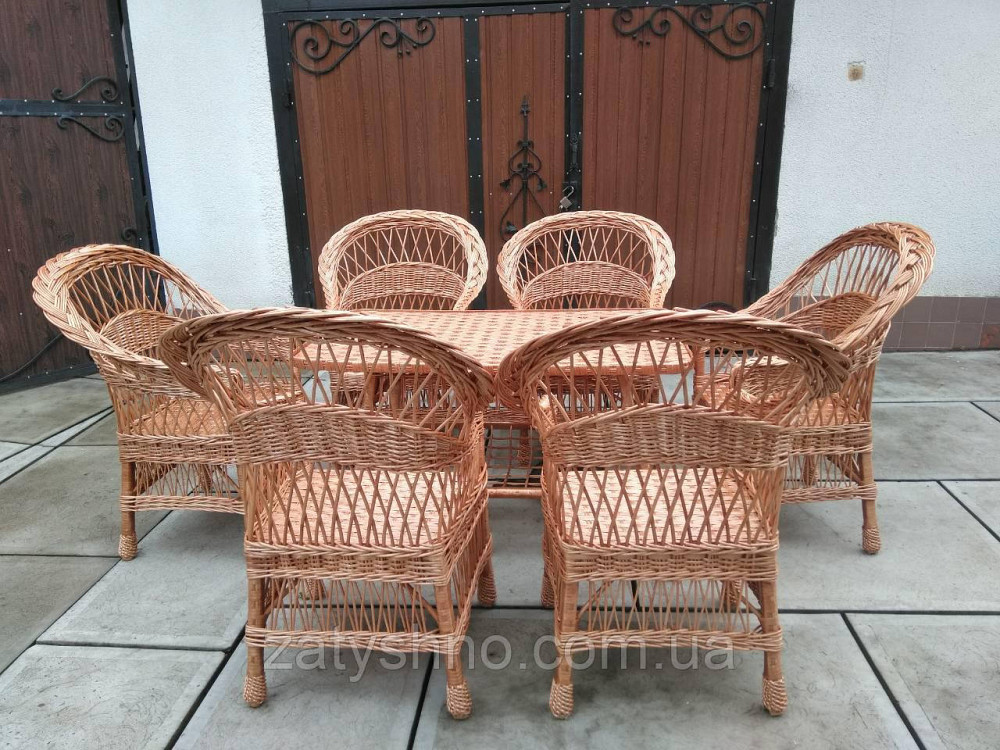 Набір меблів плетених на 6 персон Київ - фото 2
