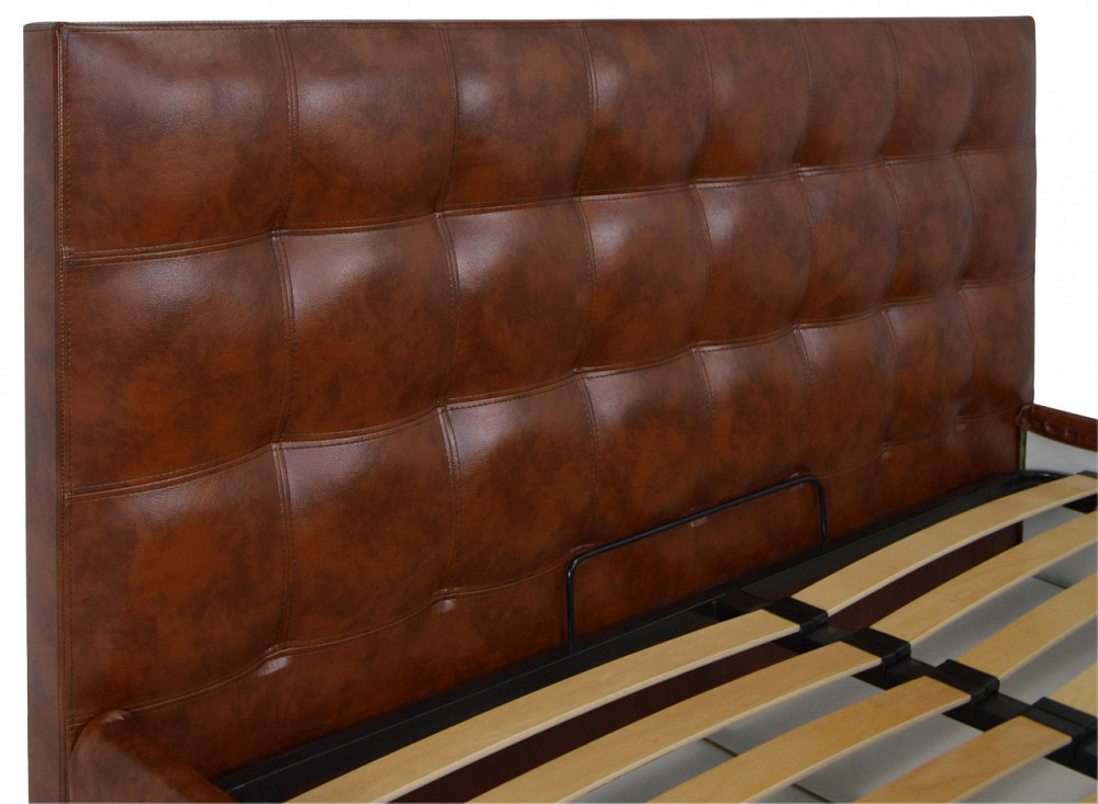 Ліжко Двоспальне Chester Comfort 180 х 200 см Мадрас Whisky З підйомним механізмом та нішою для білизни Коричневий Дніпро - фото 14