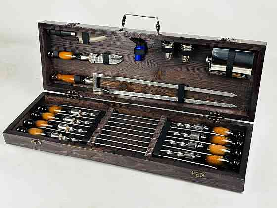 Подарунковий набір шампурів в дерев'яному кейсі для пікніка СКІФ HAPPY DAYS Тернопіль