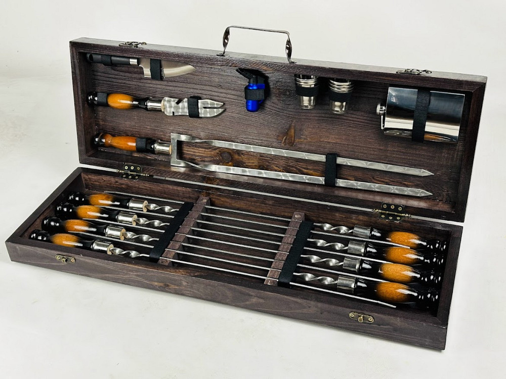 Подарунковий набір шампурів в дерев'яному кейсі для пікніка СКІФ HAPPY DAYS Тернопіль - фото 5