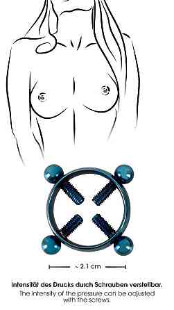 Затискачі для сосків - Bad Kitty Nipple Jewellery Blue Sex Aura Київ