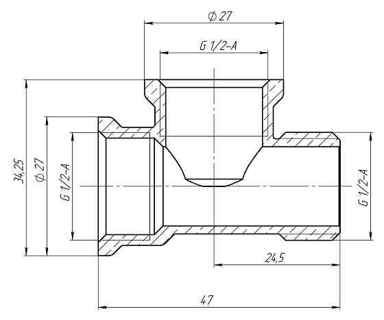 Трійник 1/2″ВВЗ латунний LT334S OPTIMUM Тернополь