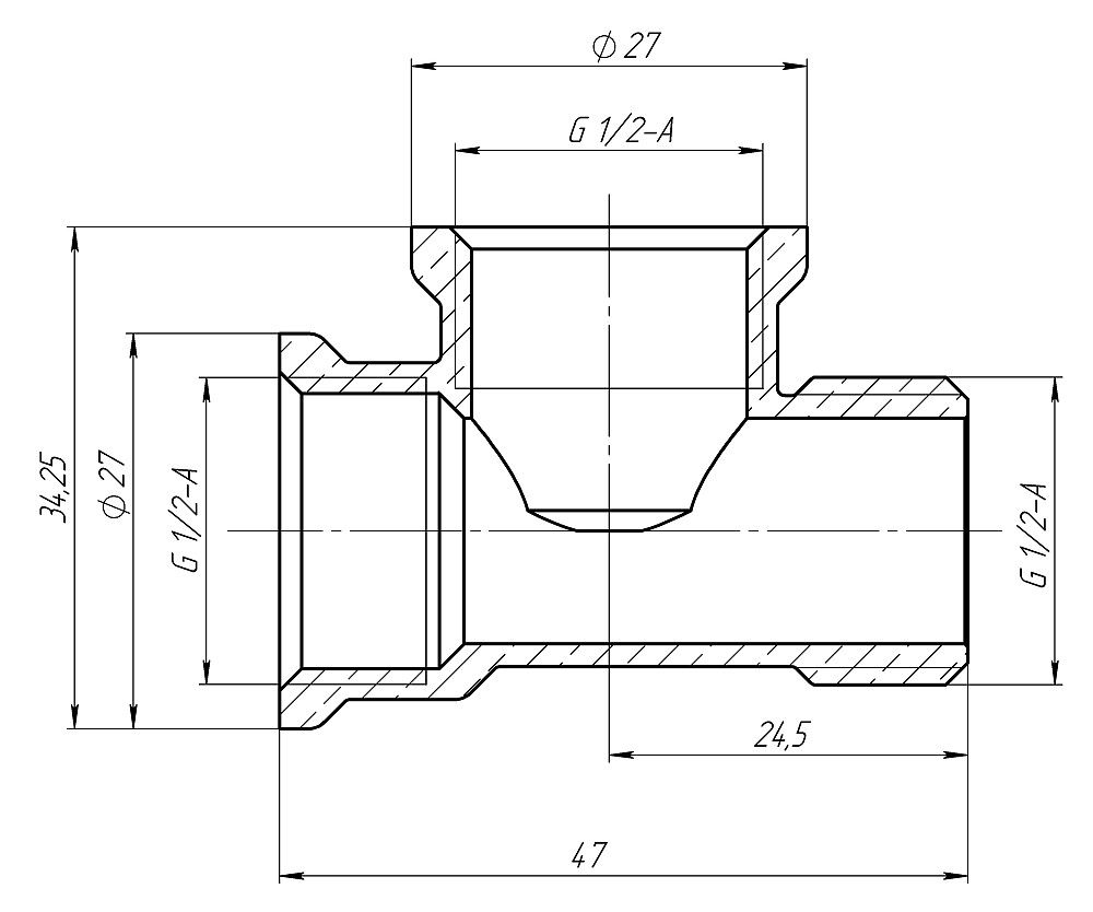 Трійник 1/2″ВВЗ латунний LT334S OPTIMUM Тернополь - изображение 3