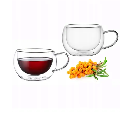 Набір чашок 2шт 300мл з подвійними стінками скло 9002 KAMILLE Житомир - фото 9