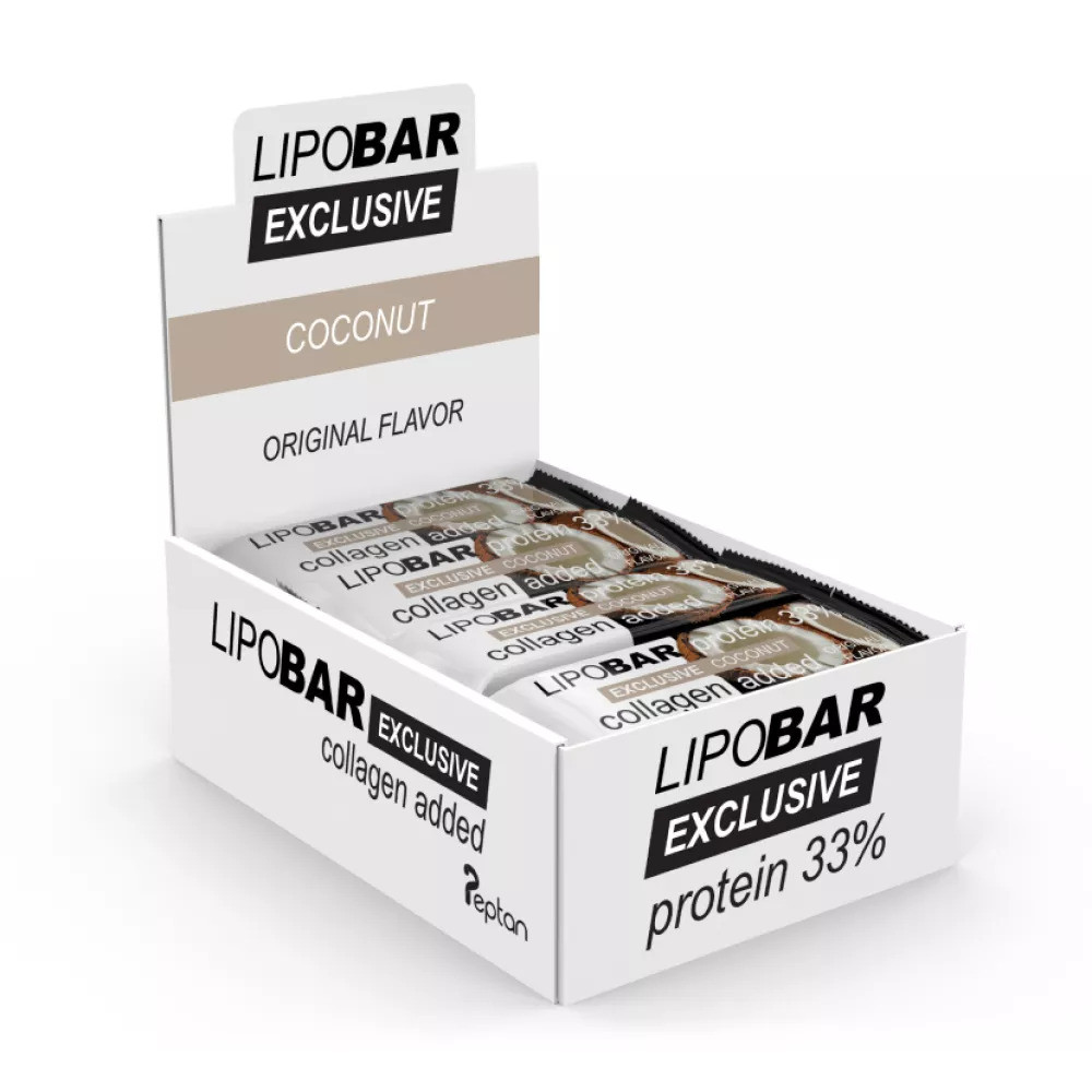 Протеїновий батончик Lipo Bar Exclusive 20 x 50 g  (COCONUT) Луцьк - фото 1