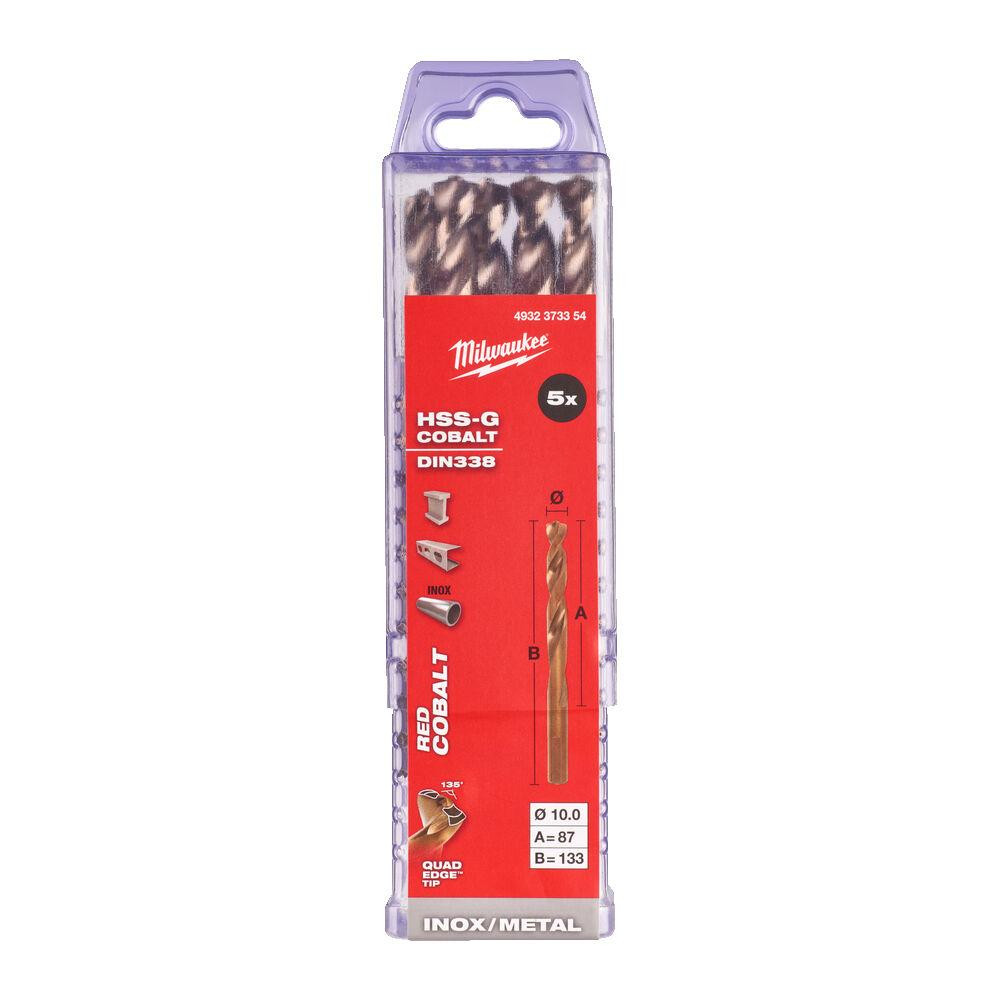 Свердло по металу HSS-Co MILWAUKEE, DIN338, O10,0х133х87мм, (5шт), пластикова коробка Одесса - изображение 1