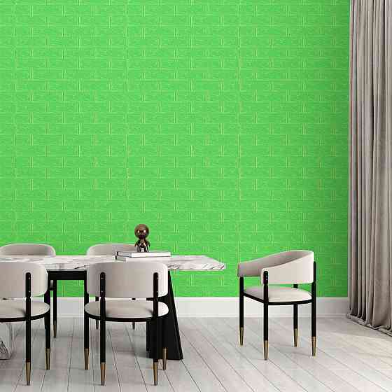 Зеленая самоклеящаяся 3D панель с эффектом кирпича Киев