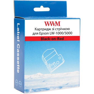 Стрічка для принтера етикеток WWM для Epson LW-1000/5000 36mm х 8m Black-on-Red (WWM-SC36R) Вінниця - фото 2