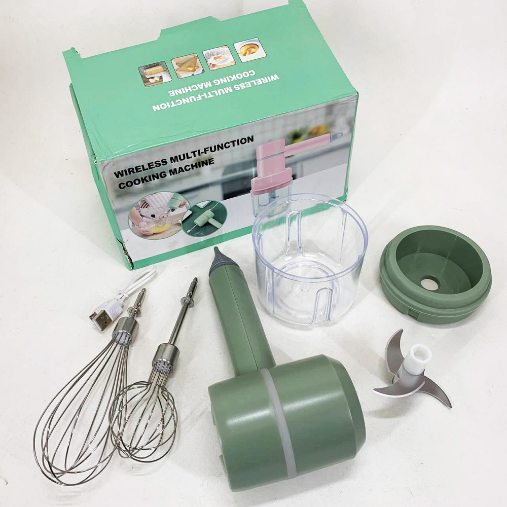 Ручной беспроводной миксер-измельчитель 2 в 1. Цвет: зеленый OH-95 Львов - изображение 1