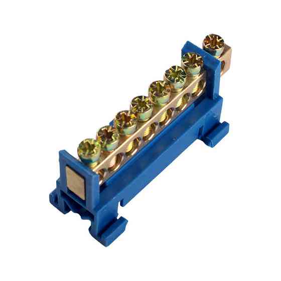 Шина нулевая, 8 отверстий, DIN рельса Днепр