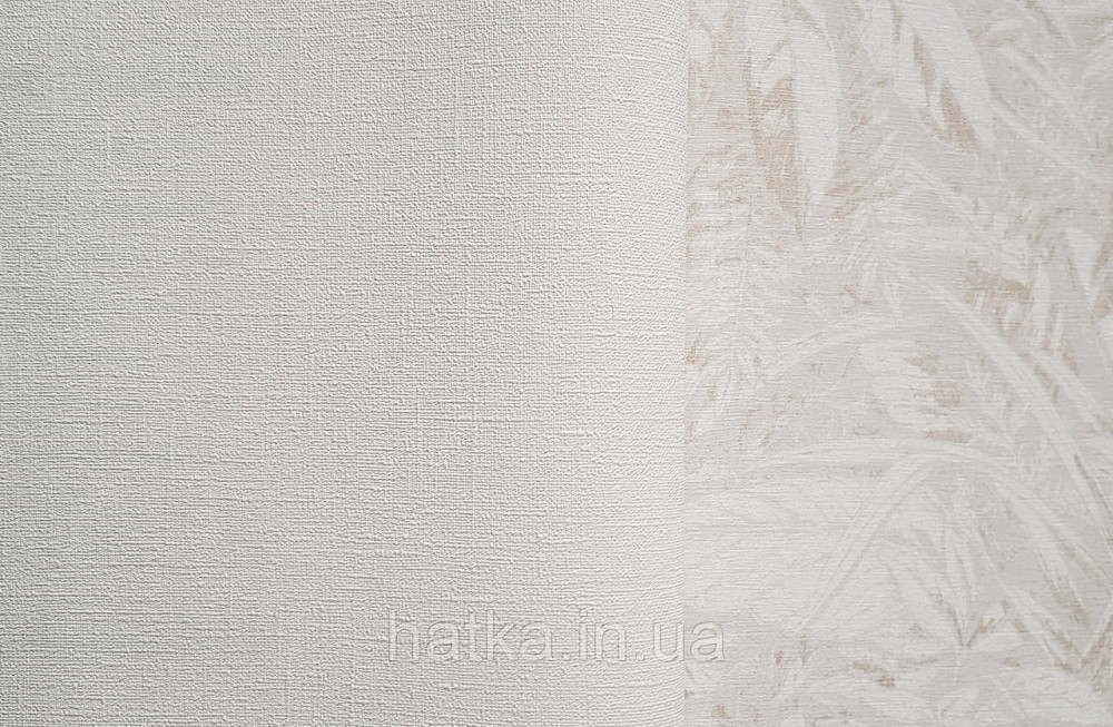 Шпалери вінілові на флізеліні AS creation Amber метрові однотонні структурні під тканину матові молочні Київ - фото 3