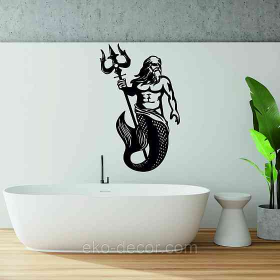 Декоративне настінне Панно «Пасейдон», Декор на стіну 70*44 см, Чорний Київ