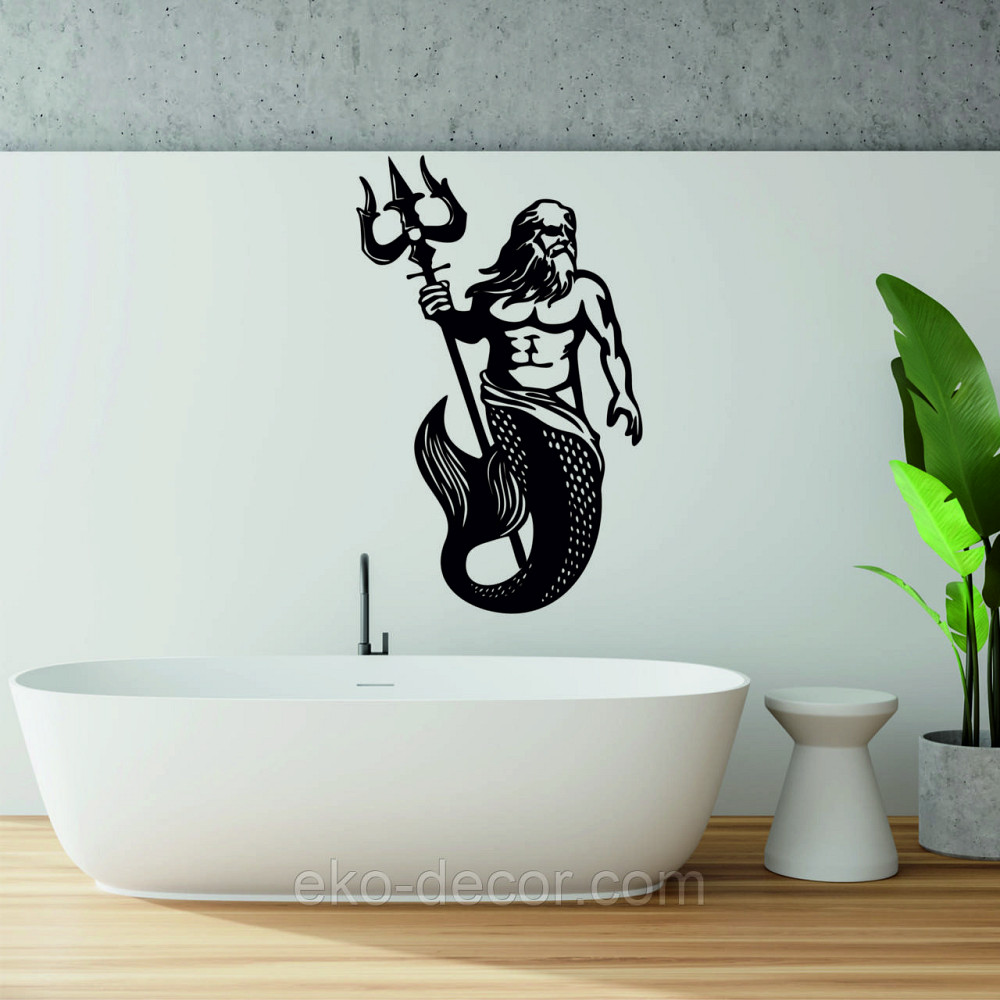 Декоративне настінне Панно «Пасейдон», Декор на стіну 70*44 см, Чорний Київ - фото 2