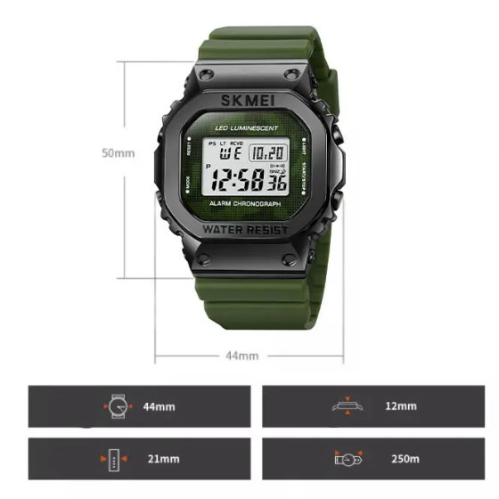 Чоловічий наручний спортивний годинник Skmei 1851 Зелений Київ