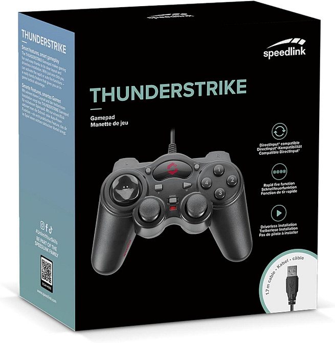 Геймпад Speedlink, ігровий контролер для ПК провідний з кабелем USB-A, з функціями швидкої та автоматичної стрільби Turbo/AutoFire Київ - фото 6