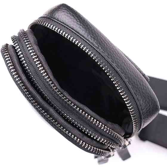 Небольшая слинг сумка для мужчин из натуральной кожи Vintage sale_15105 Черный Киев