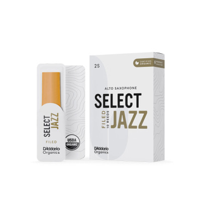 Тростина для саксофона D'Addario Organic Select Jazz - Alto Sax Filed 2S - 10 Pack (ORSF10ASX2S) Вінниця - фото 2