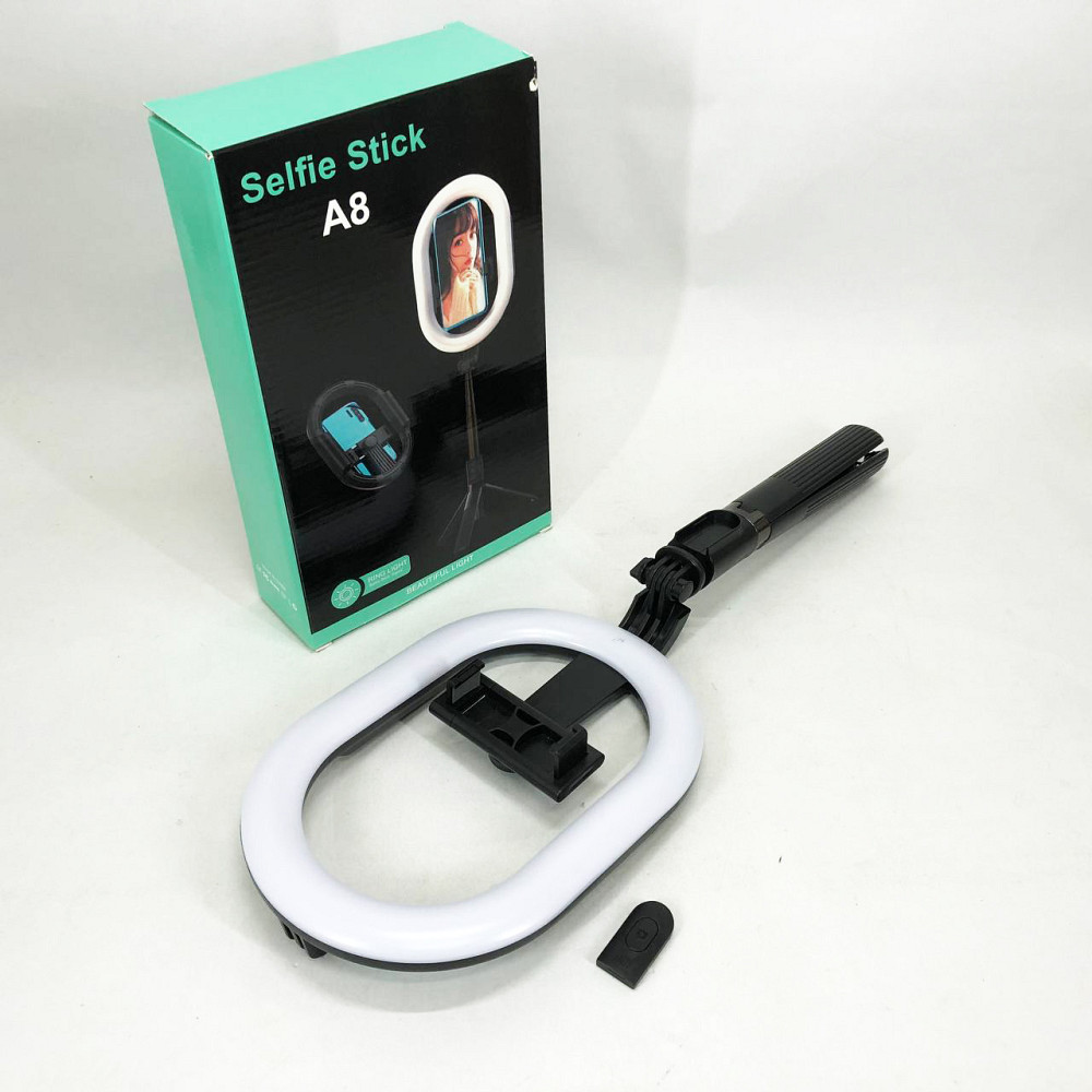Комплект для блогера Selfie Stick A8, Led лампа ring light, Світлодіодне кільце, Світло для селфі LC-16 Львів - фото 12