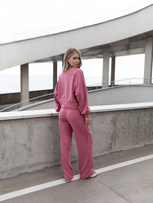 Женский базовый прогулочный костюм двойка: кофта и штаны турецкая трехнить пенье Терракот Одесса - изображение 7