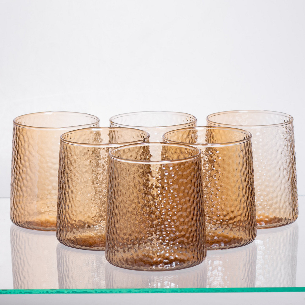 Набір для напоїв графин з бамбуковою кришкою та 6 склянок, коричневий 64486-36 Київ - фото 2