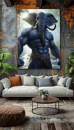 Картина Холсті в спортзал  Слон  KLM_13 Киев
