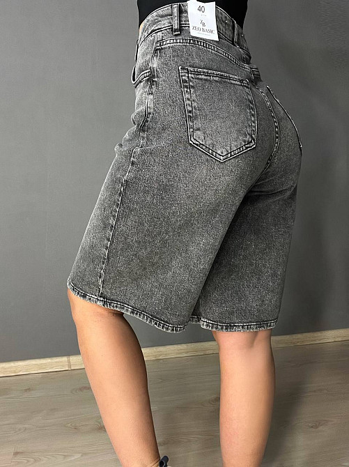 Шорти жіночі джинсові Zeo Basic 4868 бермуди великі розміри сірі, сірий, 40, 40, 78 см, 106 см Київ - фото 2