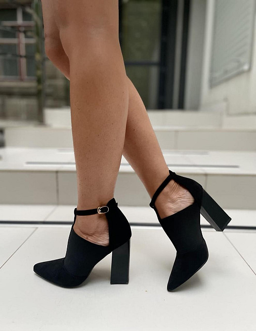 Purlina Туфлі жіночі Purlina чорні еко-замш каблук 10 см 40 р. ( -1) Коломия - фото 10