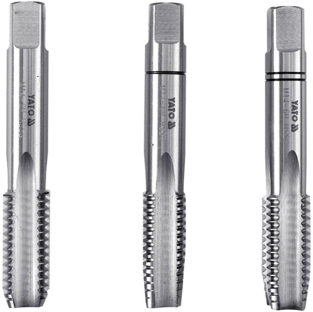 Мітчик YATO М14 х 2 мм, HSS М2, l= 80 мм, 3 шт [20/80] Одеса - фото 1