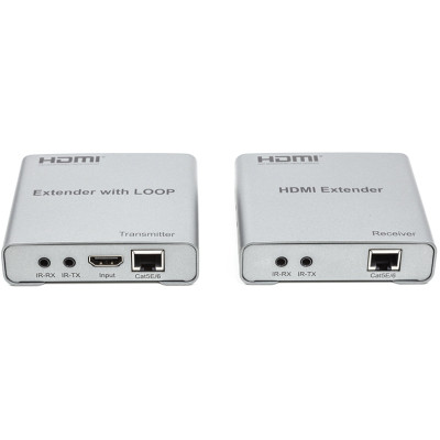 Адаптер HDMI 4K/30hz, up to 100m via CAT5E/6, loop-out (HDES12-LOOP) PowerPlant (CA912964) Вінниця - фото 2