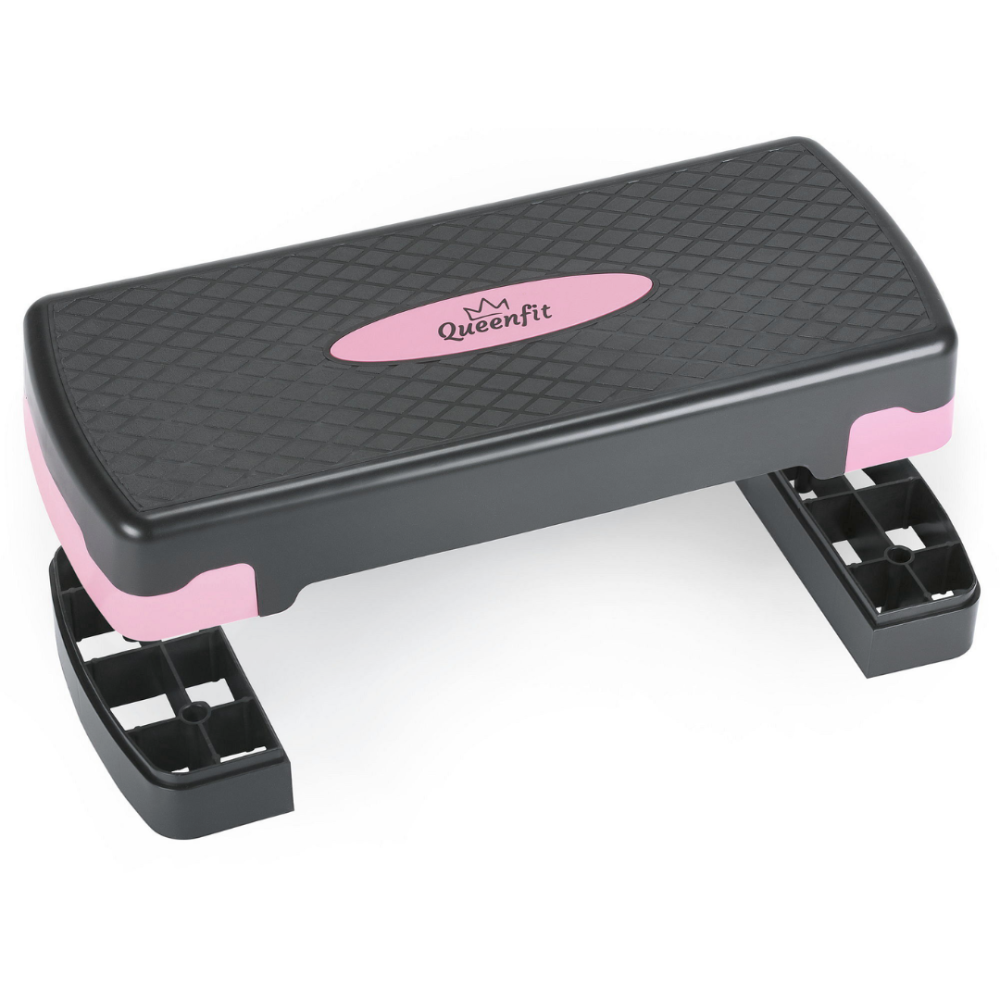Степ-платформа Queenfit 2-х равномерная черно-розовая Киев - изображение 2