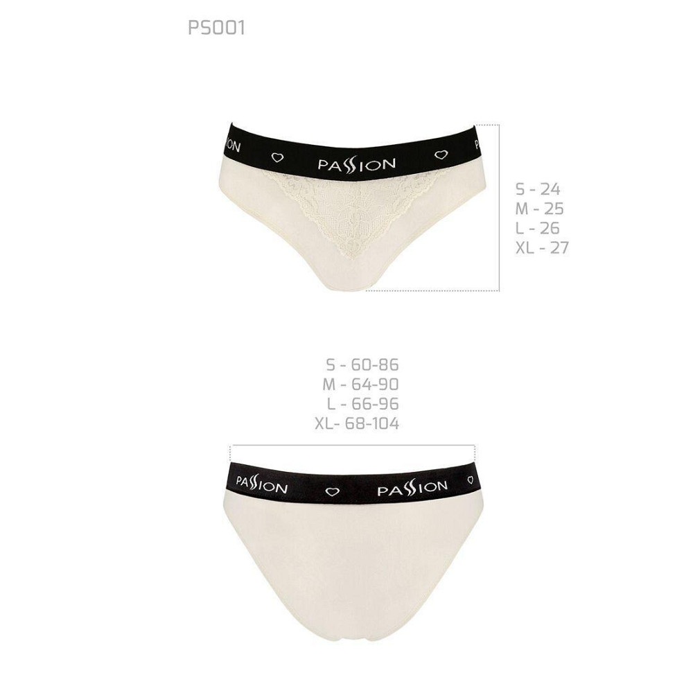 Трусики з широкою гумкою і мереживом Passion PS001 PANTIES L, ecru Sex Aura Київ - фото 5
