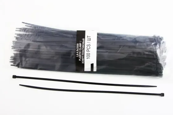 Хомут стрічковий пластм. чорний 4.8*350 мм LSA (100 шт.) Вінниця