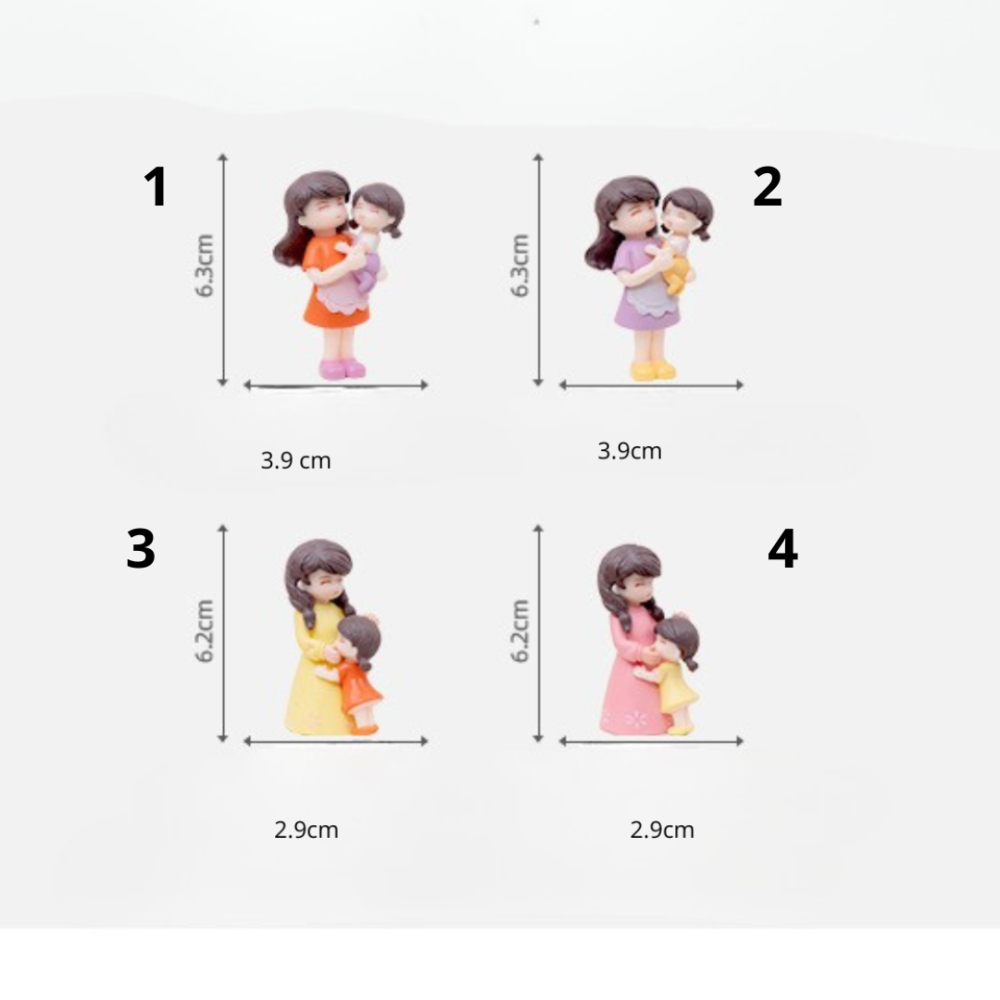 Фігурка мама з донькою для міні-саду, флораріуму, мосаріуму, мікроландшафту, мікропейзажу 2 Одеса - фото 3