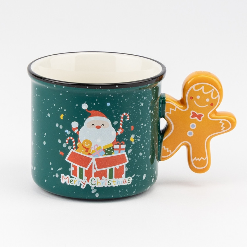 Кружка пряничный человечек "merry christmas" 320 мл, зеленая Винница - изображение 1
