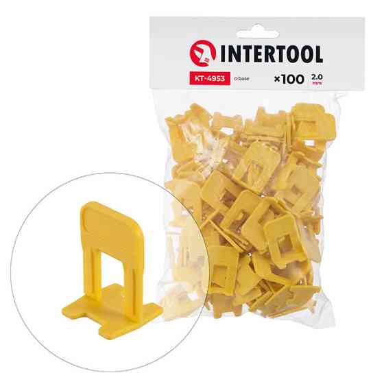 Система выравнивания плитки, основание, 2 мм, 100 шт. INTERTOOL KT-4953 Киев
