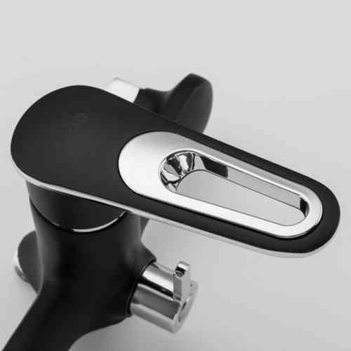 Змішувач для ванни з душовим гарнітуром Frap F2249-6 чорний/хром Київ