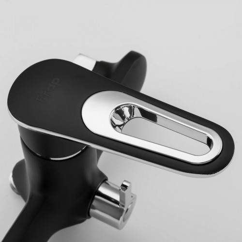 Змішувач для ванни з душовим гарнітуром Frap F2249-6 чорний/хром Київ - фото 3