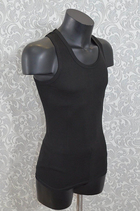 Майка мужская из хлопка 100% хлопок Lans 11/002 4XL, Нательная, Черный Киев - изображение 1