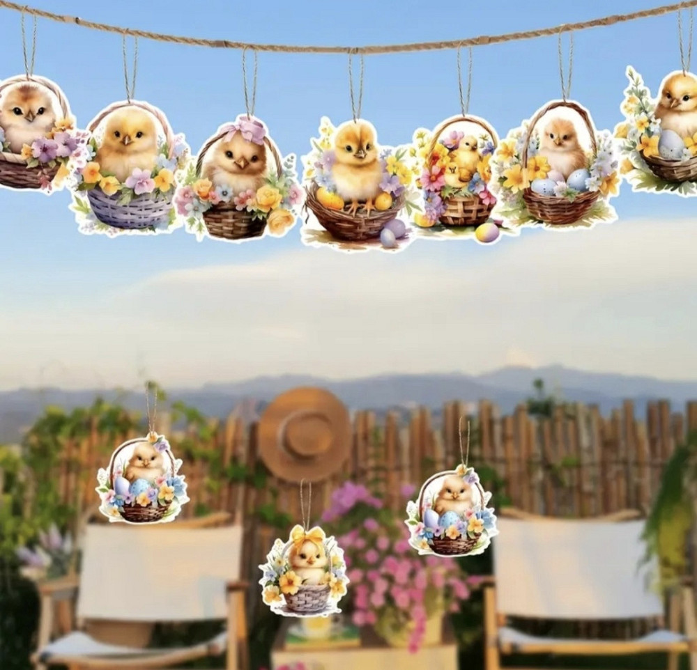 Великодні підвісні прикраси "Курчата" 9 шт Сміла - фото 2