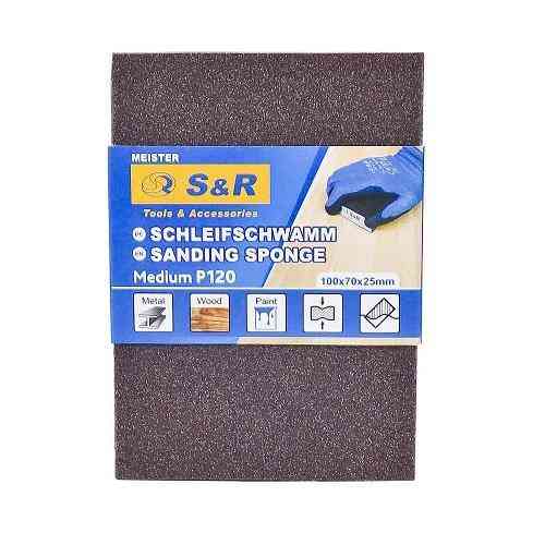 Губка шліфувальна S&R 100х70х25 мм зерно 120 Одеса