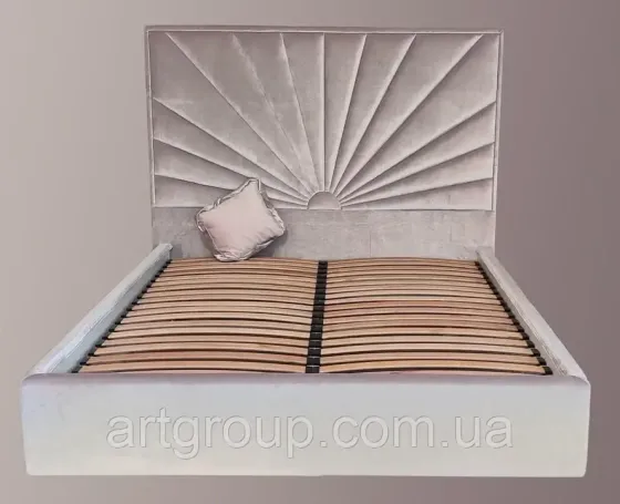 Ліжко Двоспальне Sunrise Comfort 140 х 190 см Simple З підйомним механізмом та нішою для білизни Рожевий Дніпро