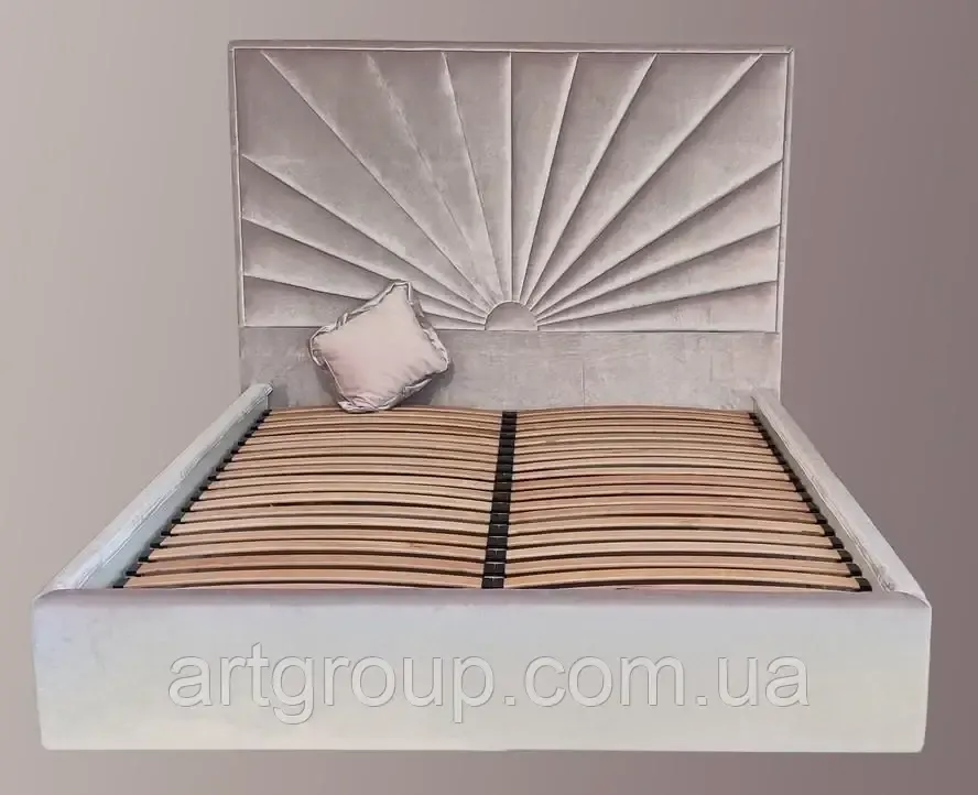 Ліжко Двоспальне Sunrise Comfort 140 х 190 см Simple З підйомним механізмом та нішою для білизни Рожевий Дніпро - фото 2