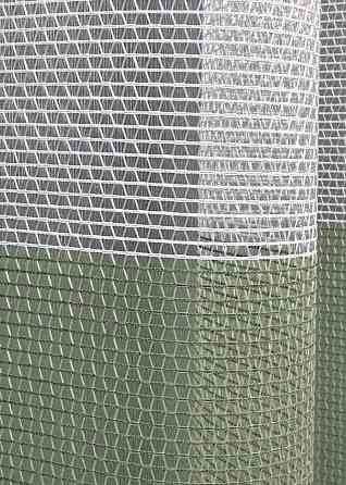 Тюль VR-Textil 1747т Сітка Льон Білий з оливковим 300х250 см (42-0856) Київ