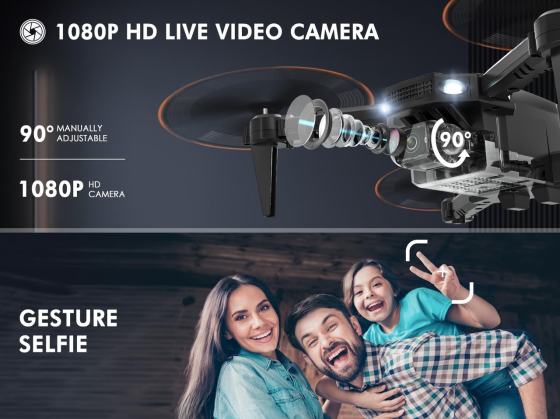 Квадрокоптер AVIALOGIC Q10 с камерой 1080P FPV, складной мини-дрон, управление со смартфона, 3D-флипы, черный Киев
