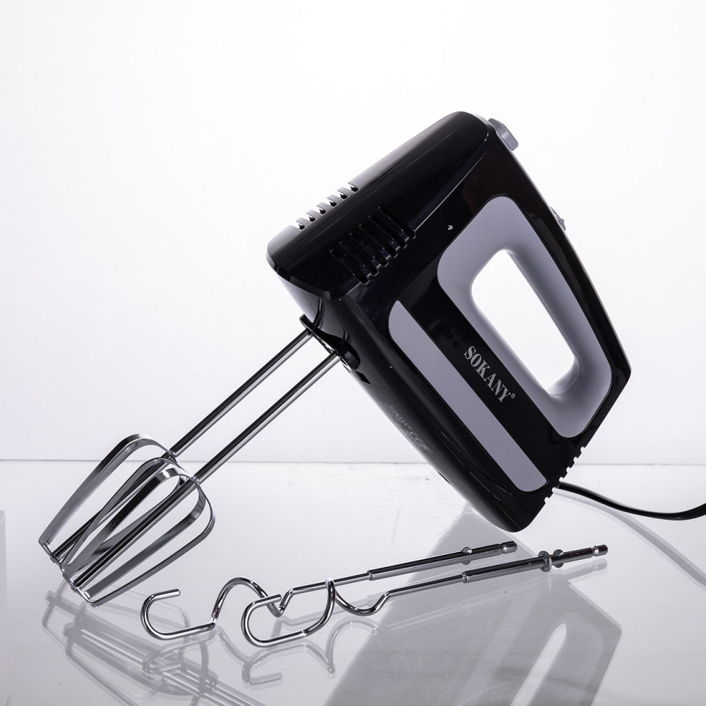Sokany Стаціонарний міксер Sokany CX-6622 з чашею 3,5 л, 400 Вт, 5 швидкостей, 2 насадки Чорний Коломыя - изображение 9