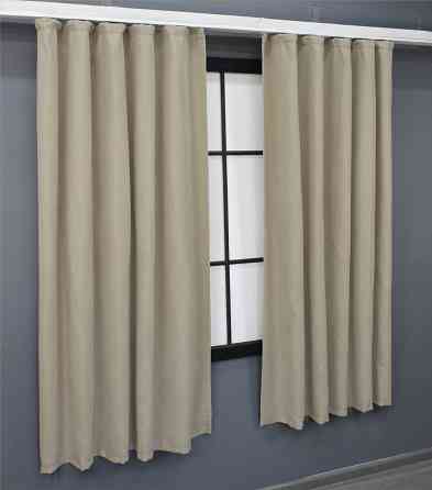 Комплект коротких штор VR-Textil Мікровелюр Petek № 1488ш Бежевий 130х170 см 2 шт (35-0235) Київ