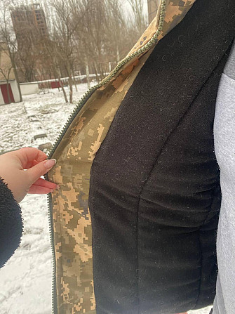Зимовий військовий бушлат піксель ЗСУ на флісі тепла військова куртка зимова 52-54 Днепр - изображение 4